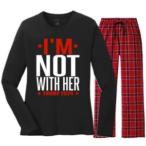 IM Not With Her Trump 2024 Women's Long Sleeve Flannel Pajama Set 