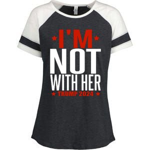 IM Not With Her Trump 2024 Enza Ladies Jersey Colorblock Tee