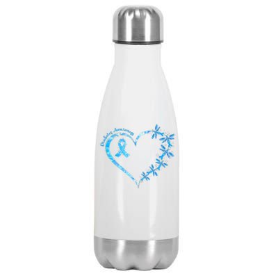 In November We Wear Blue Cure Diabetes Awareness Love Heart Stainless Steel Insulated Water Bottle