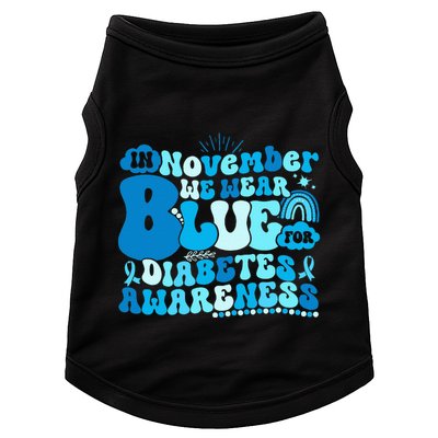 In November We Wear Blue Groovy Diabetic Diabetes Awareness Doggie Tank