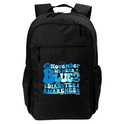In November We Wear Blue Groovy Diabetic Diabetes Awareness Backpack