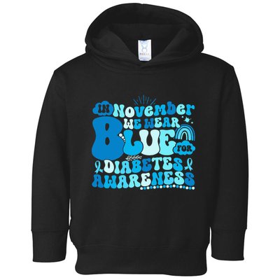 In November We Wear Blue Groovy Diabetic Diabetes Awareness Toddler Hoodie