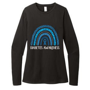 In November We Wear Blue Rainbow Diabetes Awareness Month Womens CVC Long Sleeve Shirt