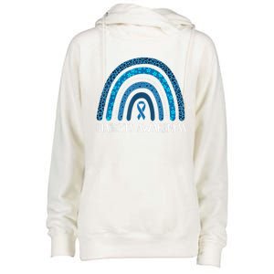 In November We Wear Blue Rainbow Diabetes Awareness Month Womens Funnel Neck Pullover Hood