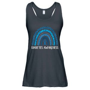 In November We Wear Blue Rainbow Diabetes Awareness Month Ladies Essential Flowy Tank