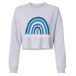 In November We Wear Blue Rainbow Diabetes Awareness Month Cropped Pullover Crew