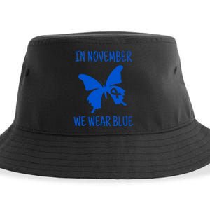 In November We Wear Blue Diabetes Awareness Month Diabetic Sustainable Bucket Hat