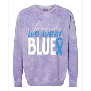 In November We Wear Blue Awareness Graphic Colorblast Crewneck Sweatshirt