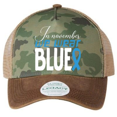 In November We Wear Blue Awareness Graphic Legacy Tie Dye Trucker Hat