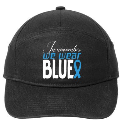 In November We Wear Blue Awareness Graphic 7-Panel Snapback Hat