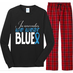 In November We Wear Blue Awareness Graphic Long Sleeve Pajama Set