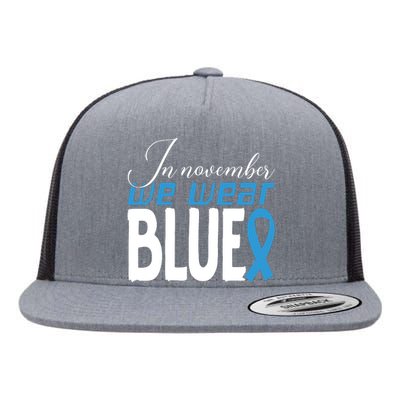 In November We Wear Blue Awareness Graphic Flat Bill Trucker Hat