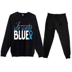 In November We Wear Blue Awareness Graphic Premium Crewneck Sweatsuit Set