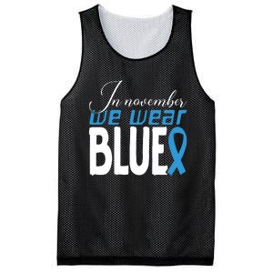 In November We Wear Blue Awareness Graphic Mesh Reversible Basketball Jersey Tank