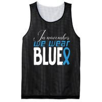 In November We Wear Blue Awareness Graphic Mesh Reversible Basketball Jersey Tank