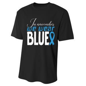 In November We Wear Blue Awareness Graphic Performance Sprint T-Shirt