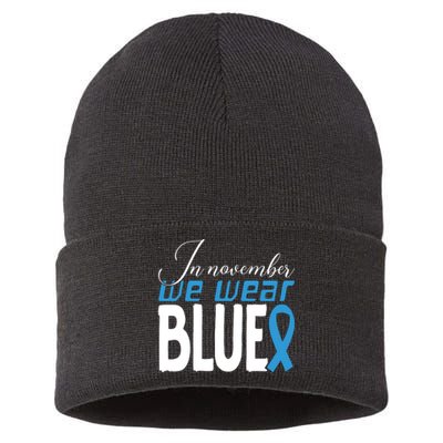 In November We Wear Blue Awareness Graphic Sustainable Knit Beanie