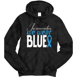 In November We Wear Blue Awareness Graphic Tie Dye Hoodie