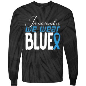 In November We Wear Blue Awareness Graphic Tie-Dye Long Sleeve Shirt