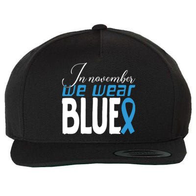 In November We Wear Blue Awareness Graphic Wool Snapback Cap