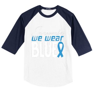 In November We Wear Blue Awareness Graphic Baseball Sleeve Shirt