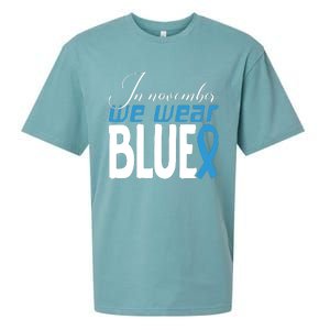 In November We Wear Blue Awareness Graphic Sueded Cloud Jersey T-Shirt