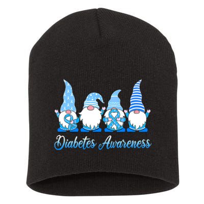 In November We Wear Blue Gnomes Diabetes Awareness Survivors Short Acrylic Beanie