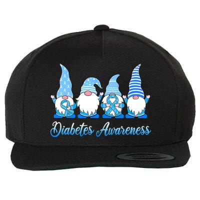 In November We Wear Blue Gnomes Diabetes Awareness Survivors Wool Snapback Cap