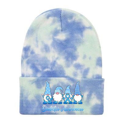 In November We Wear Blue Gnomes Diabetes Awareness Survivors Tie Dye 12in Knit Beanie