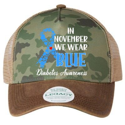 In November We Wear Blue Diabetes awareness Legacy Tie Dye Trucker Hat