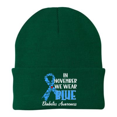 In November We Wear Blue Diabetes awareness Knit Cap Winter Beanie