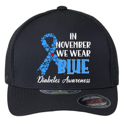 In November We Wear Blue Diabetes awareness Flexfit Unipanel Trucker Cap