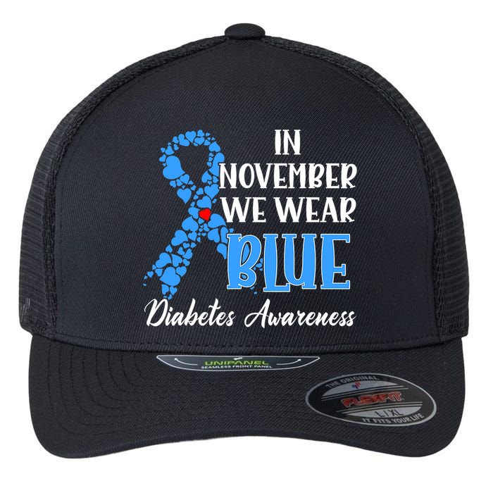 In November We Wear Blue Diabetes awareness Flexfit Unipanel Trucker Cap