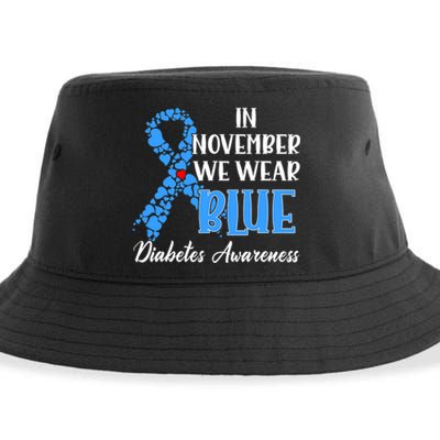 In November We Wear Blue Diabetes awareness Sustainable Bucket Hat