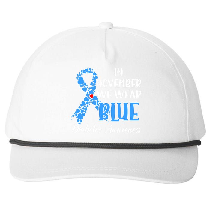 In November We Wear Blue Diabetes awareness Snapback Five-Panel Rope Hat