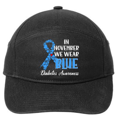 In November We Wear Blue Diabetes awareness 7-Panel Snapback Hat