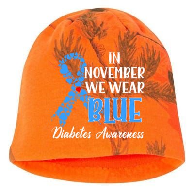 In November We Wear Blue Diabetes awareness Kati - Camo Knit Beanie