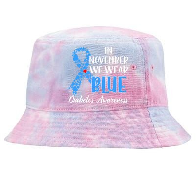 In November We Wear Blue Diabetes awareness Tie-Dyed Bucket Hat