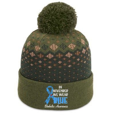 In November We Wear Blue Diabetes awareness The Baniff Cuffed Pom Beanie