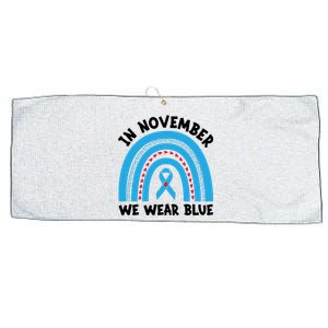 In November We Wear Blue Awareness Graphic Large Microfiber Waffle Golf Towel