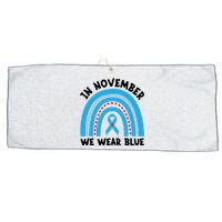 In November We Wear Blue Awareness Graphic Large Microfiber Waffle Golf Towel