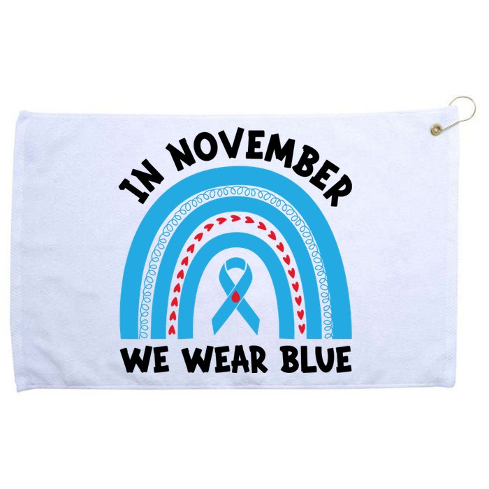 In November We Wear Blue Awareness Graphic Grommeted Golf Towel