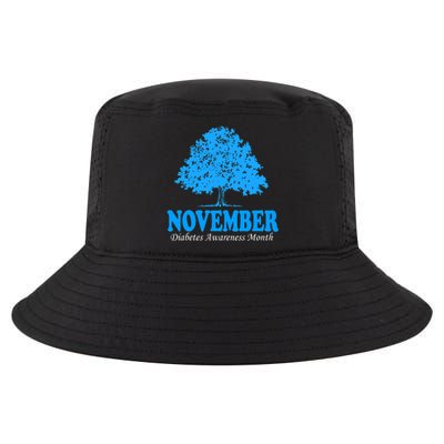 In November We Wear Blue Pumpkin Diabetes Awareness Month Cool Comfort Performance Bucket Hat