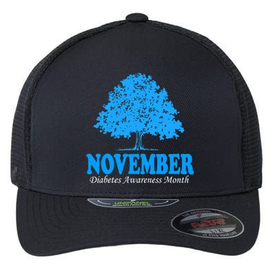 In November We Wear Blue Pumpkin Diabetes Awareness Month Flexfit Unipanel Trucker Cap