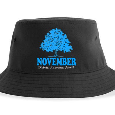 In November We Wear Blue Pumpkin Diabetes Awareness Month Sustainable Bucket Hat