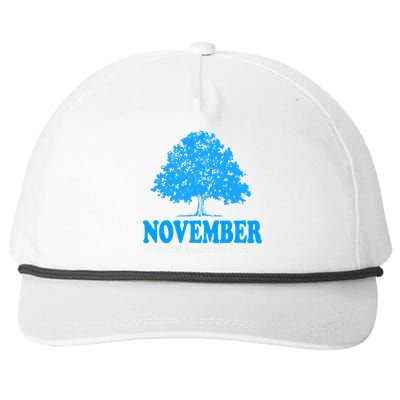 In November We Wear Blue Pumpkin Diabetes Awareness Month Snapback Five-Panel Rope Hat