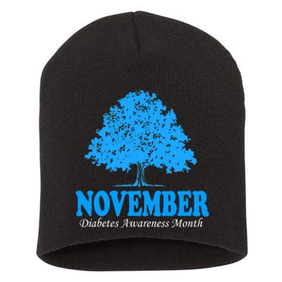 In November We Wear Blue Pumpkin Diabetes Awareness Month Short Acrylic Beanie