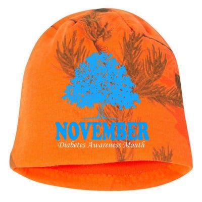 In November We Wear Blue Pumpkin Diabetes Awareness Month Kati - Camo Knit Beanie