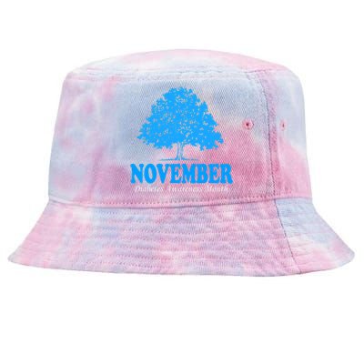 In November We Wear Blue Pumpkin Diabetes Awareness Month Tie-Dyed Bucket Hat