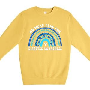 In November We Wear Blue Rainbow Diabetes Awareness Month Premium Crewneck Sweatshirt